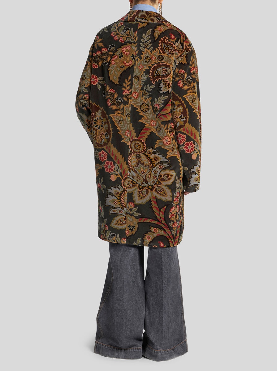 FLORAL PAISLEY VELVET COAT - 5