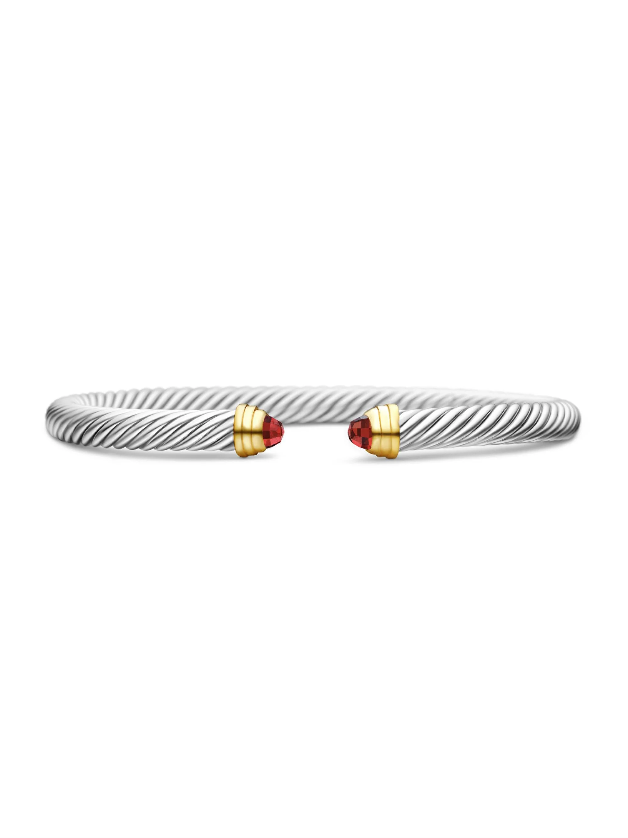 Women's Classic Cable Bracelet in Sterling Silver - Garnet - 1