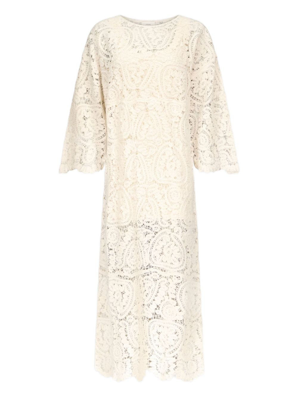 Ciko crochet-pattern three-quarter-sleeve maxi dress - 1