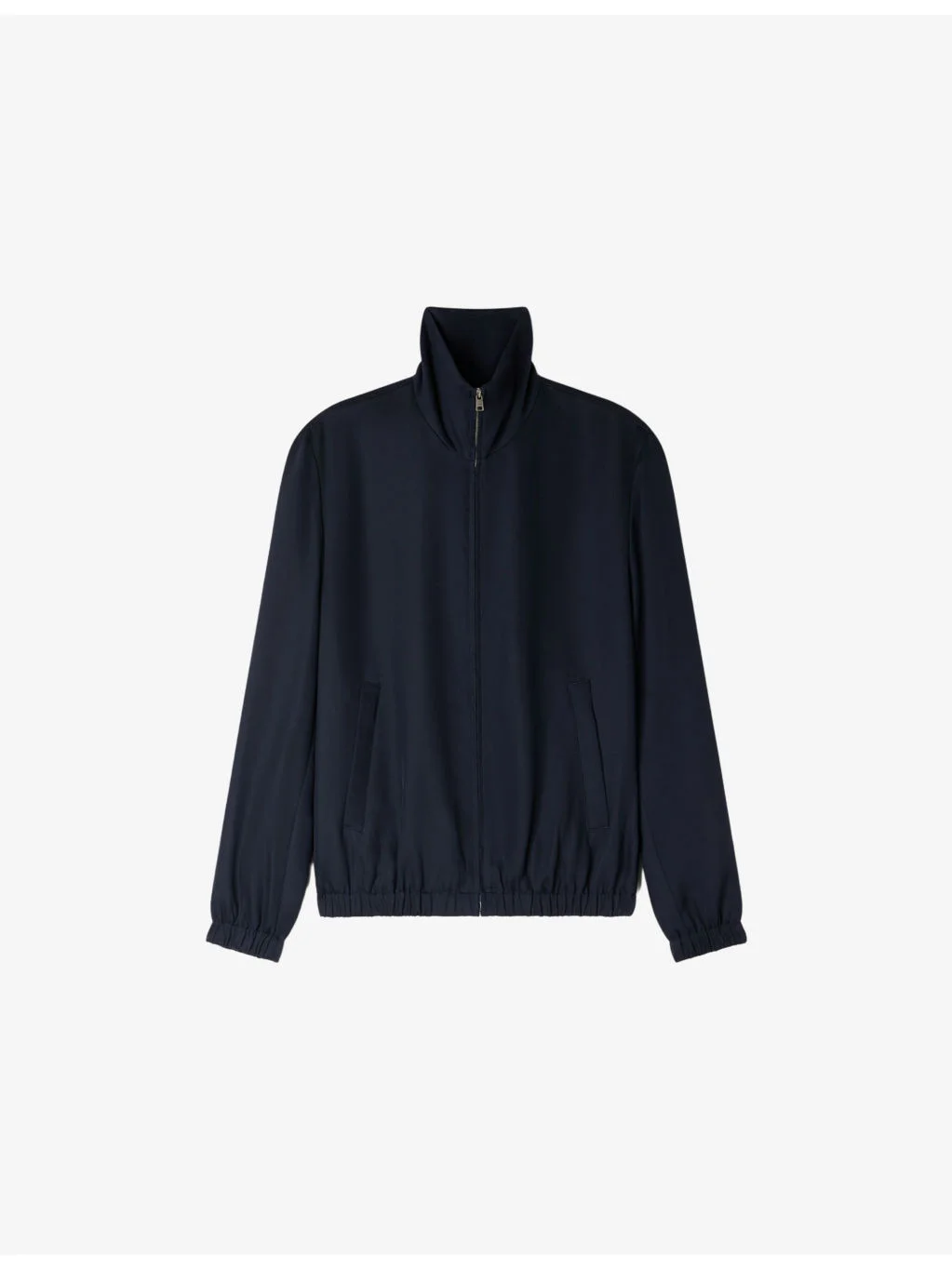 Zipped Stand-Collar Woven Jacket - 1