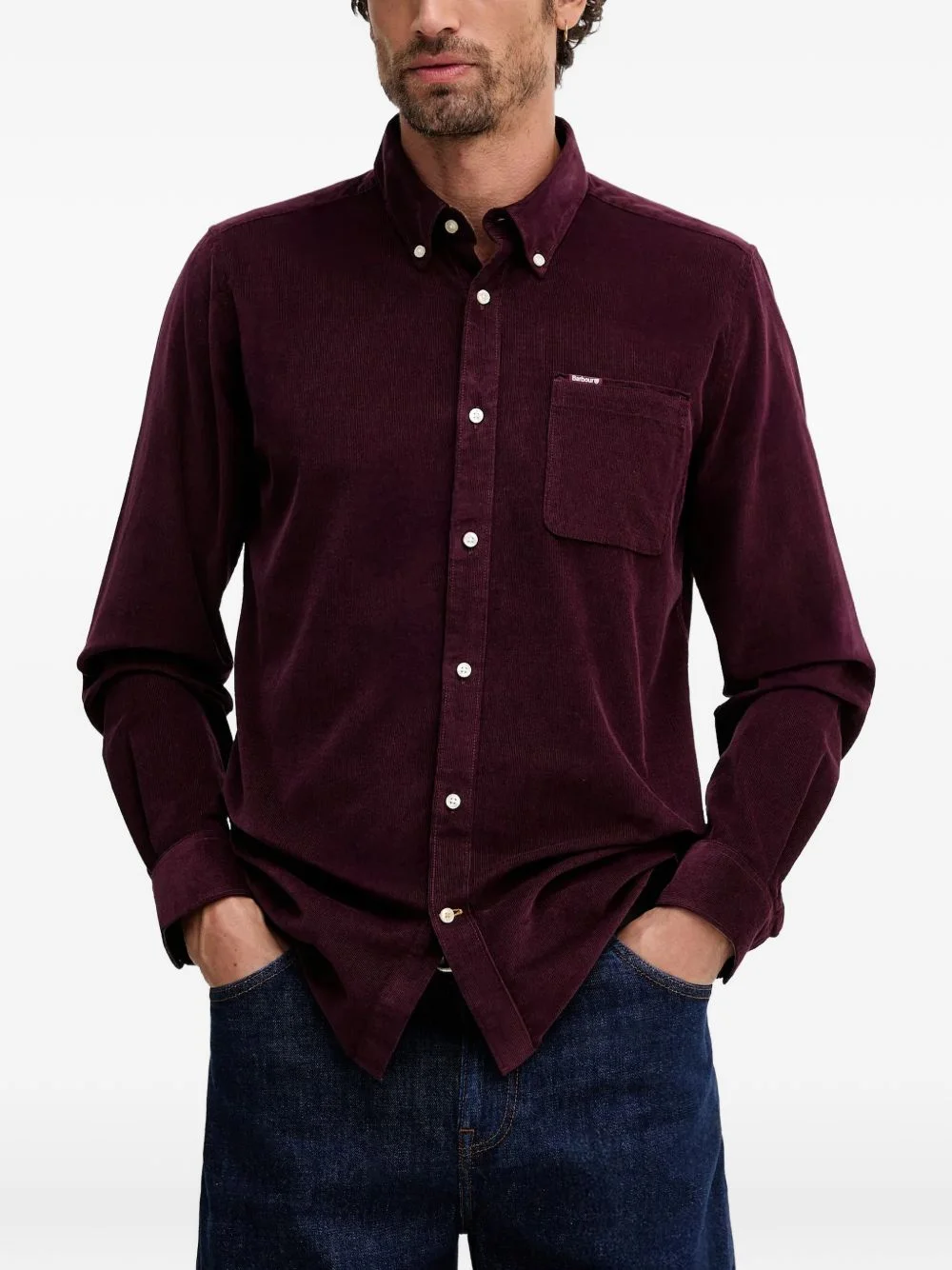 buttoned corduroy shirt - 1