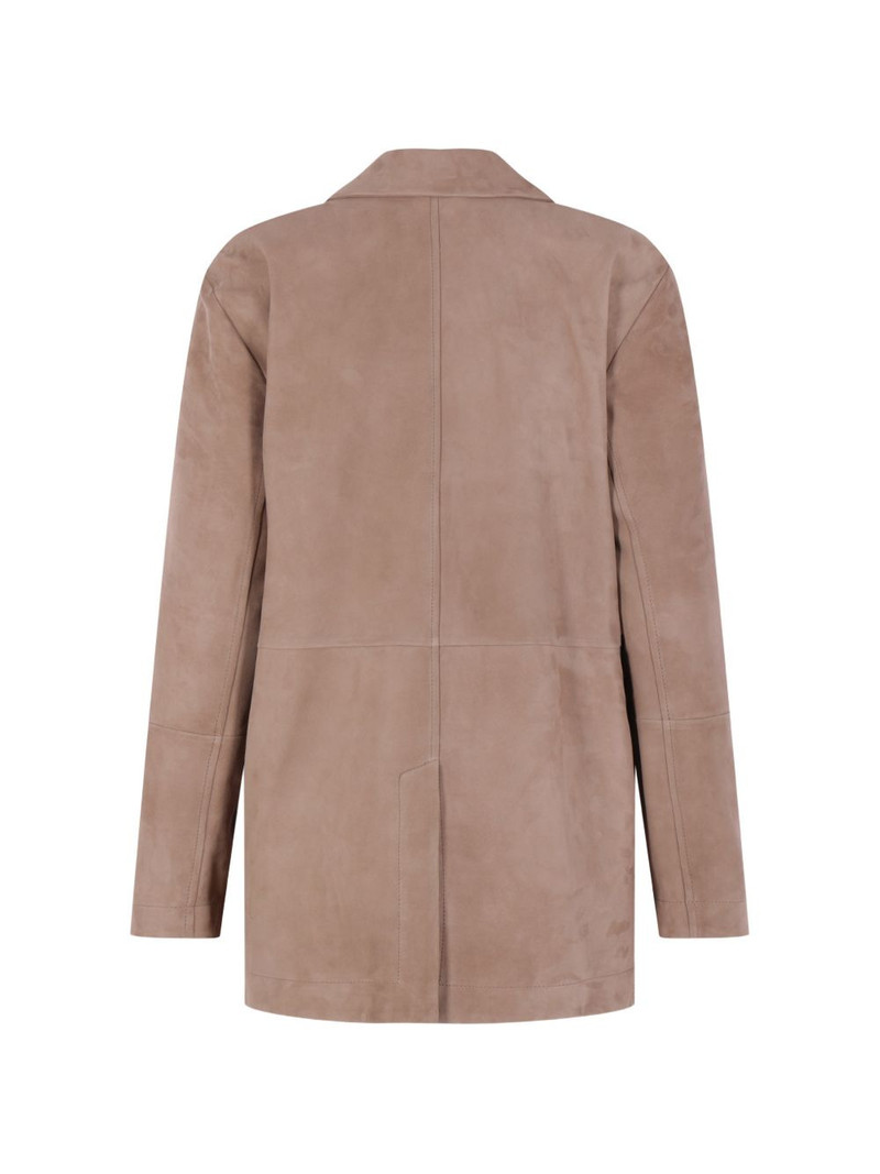 Brunello Cucinelli suede single-breasted blazer outlook