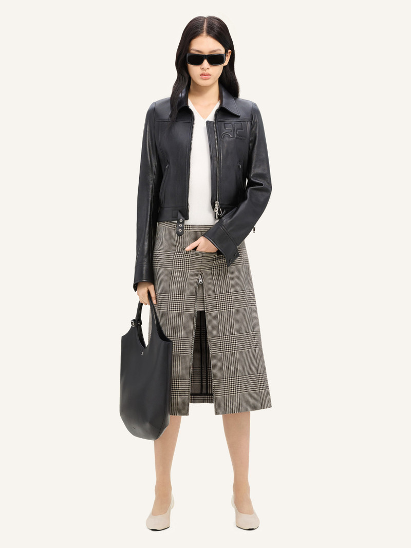 courrèges ZIPPED ICONIC LEATHER JACKET outlook