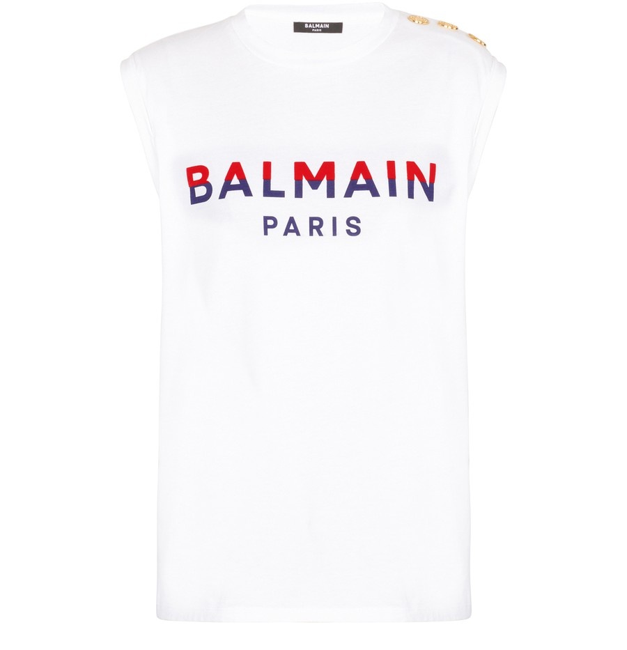 Balmain Paris flocked T-Shirt - 1