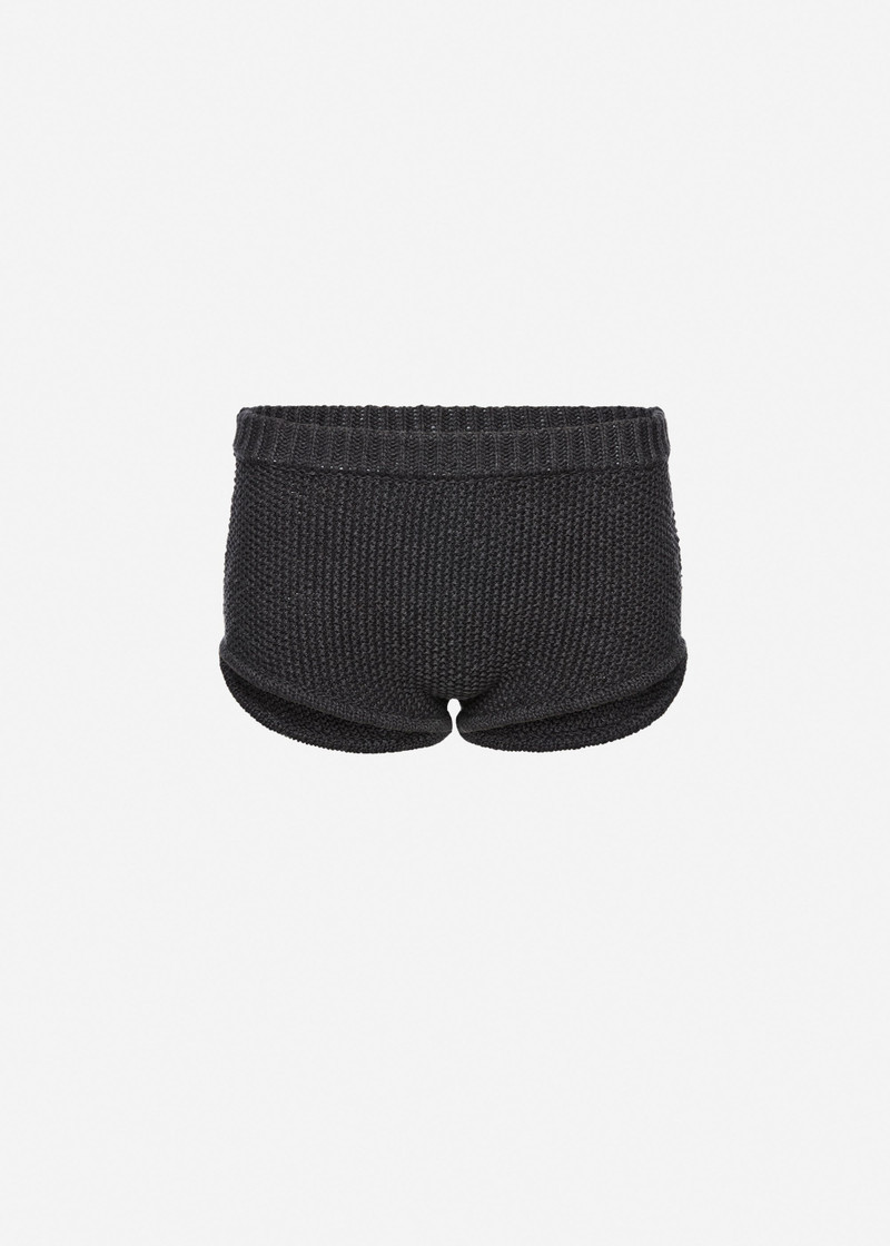 Cotton and linen knit shorts in grey 1