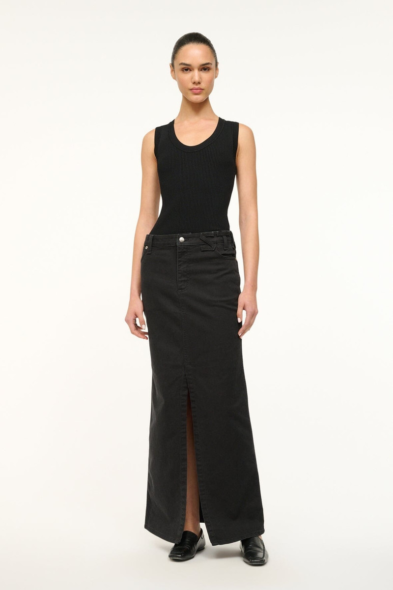 STAUD STAUD WRANGLER THE MAXI SKIRT BLACK outlook