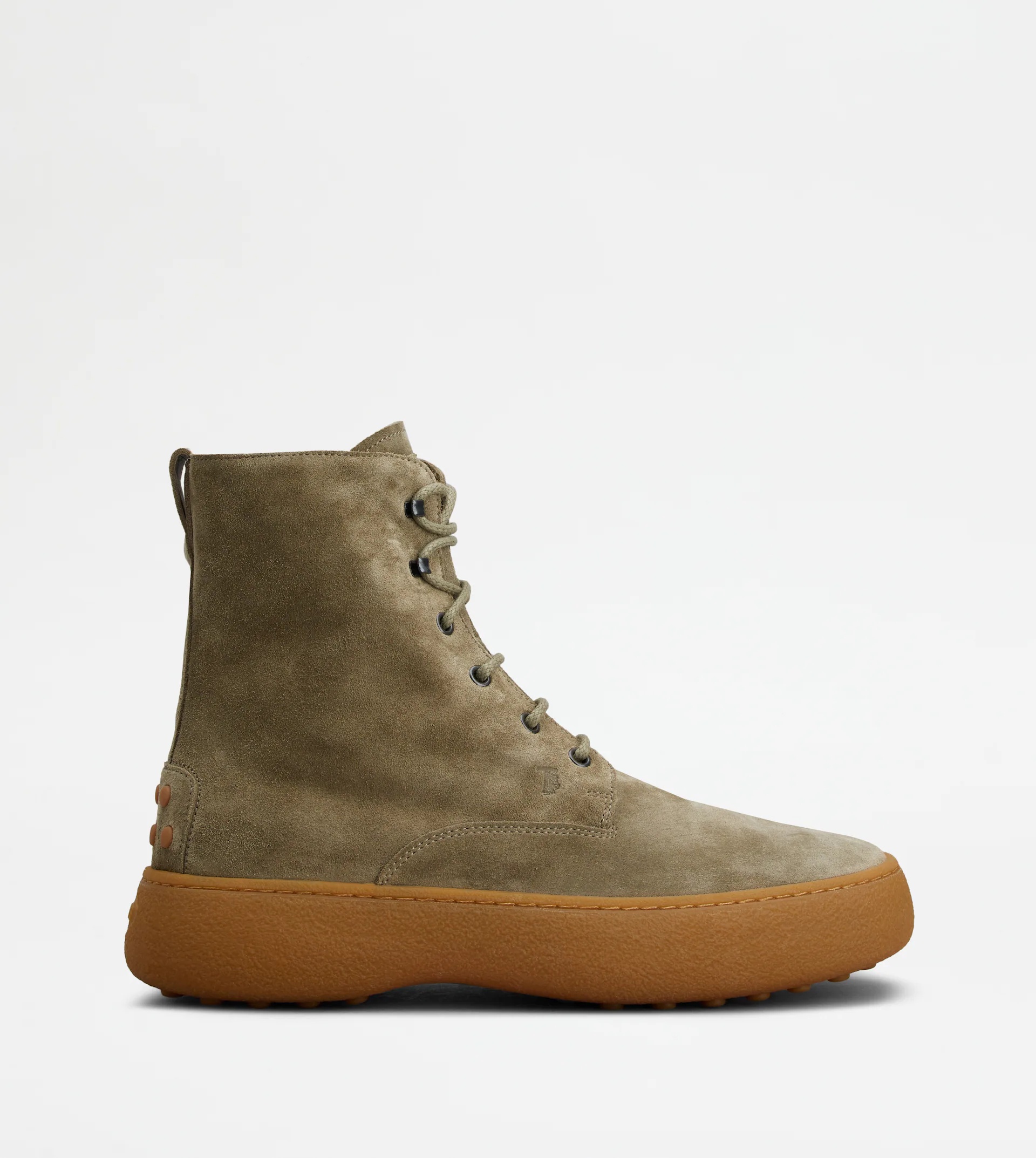 TOD'S W. G. LACE-UP ANKLE BOOTS IN SUEDE - BEIGE - 1