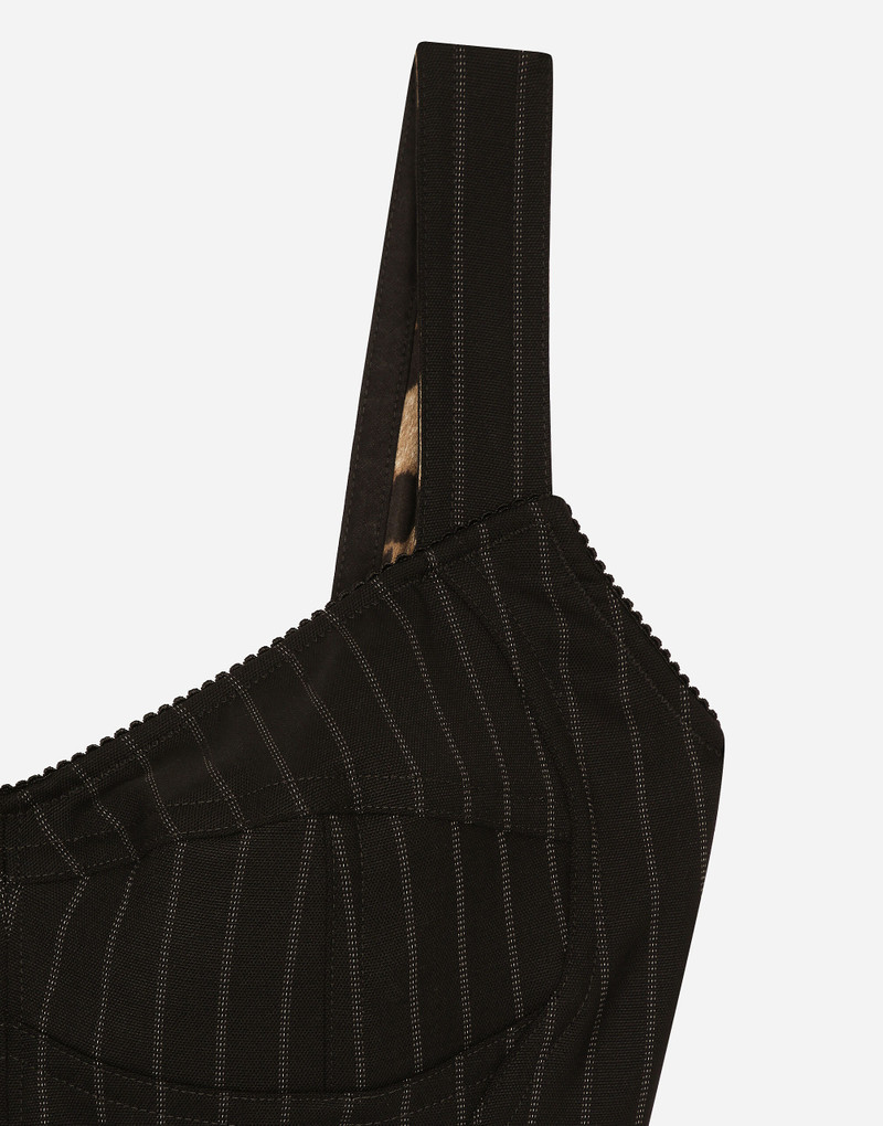 Pinstripe wool corset top 3