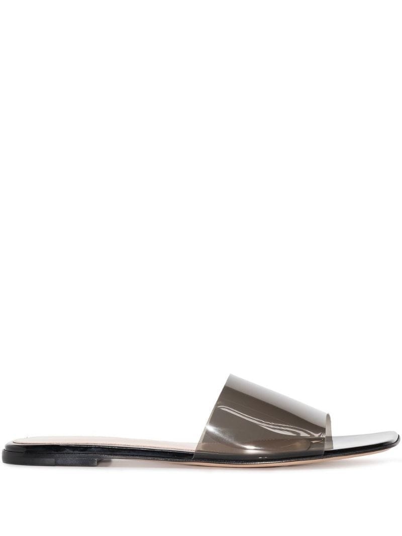 transparent upper flat sandals - 1