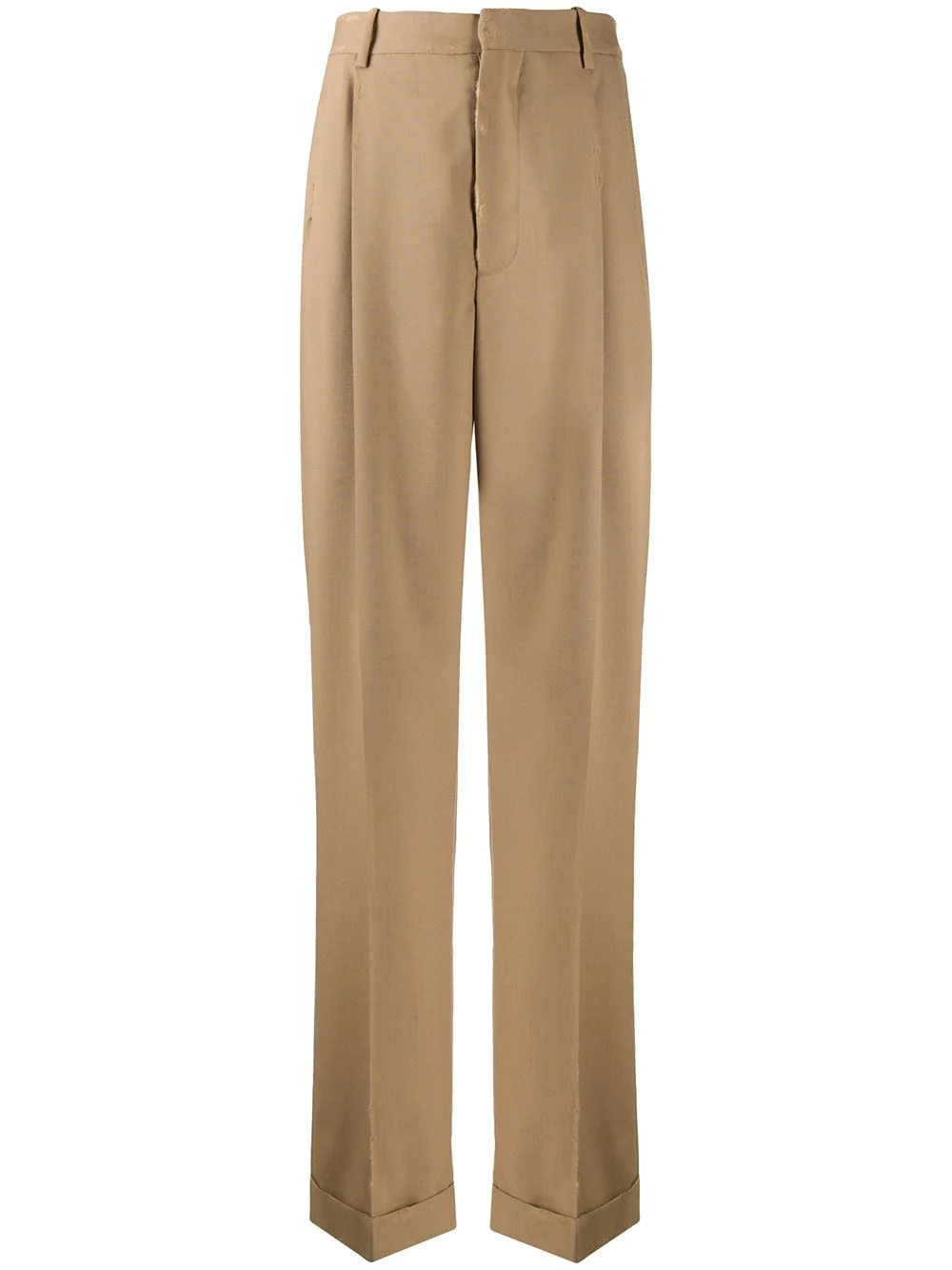 straight leg tailored trousers - 1