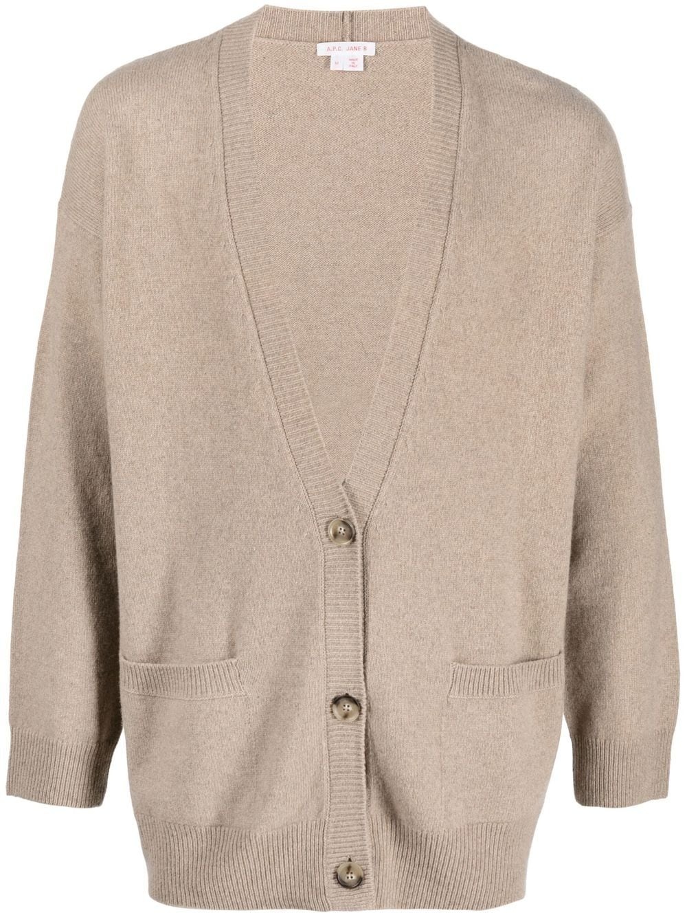 button-fasten V-neck cardigan - 1