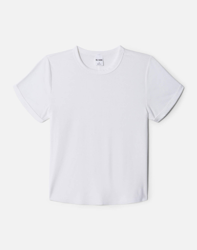 Hanes 90s Ribbed Cap Sleeve Tee - Off White 1
