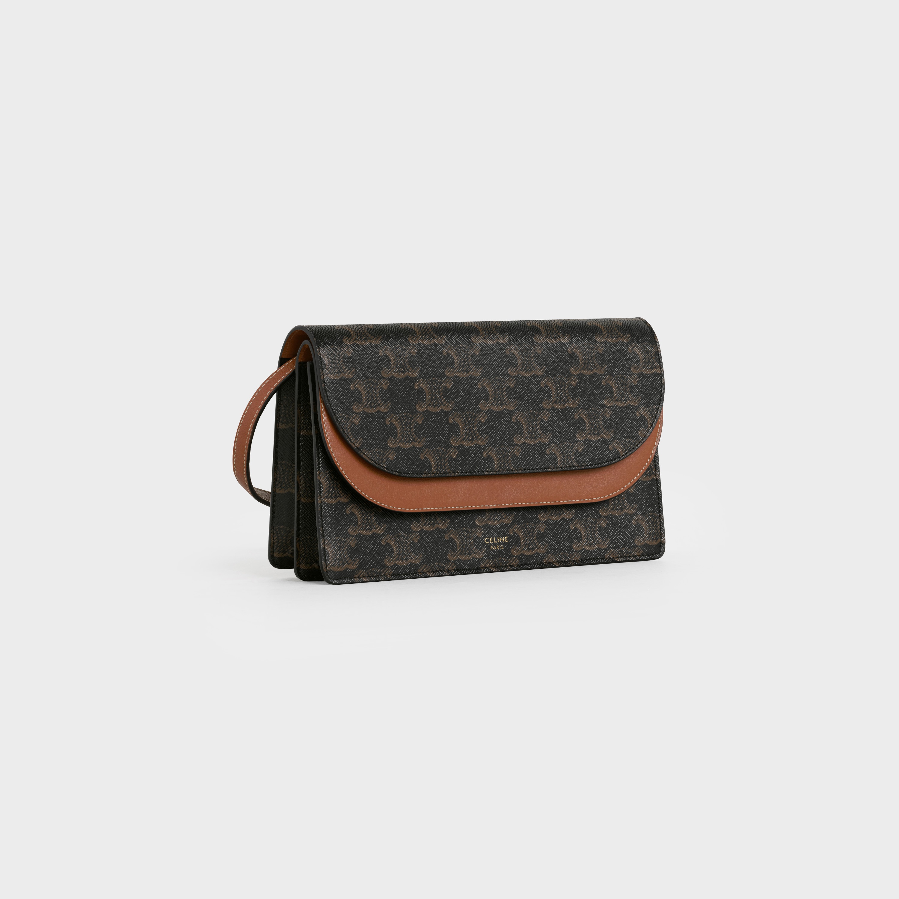 Wallet on strap in Triomphe Canvas and Smooth Lambskin - 2