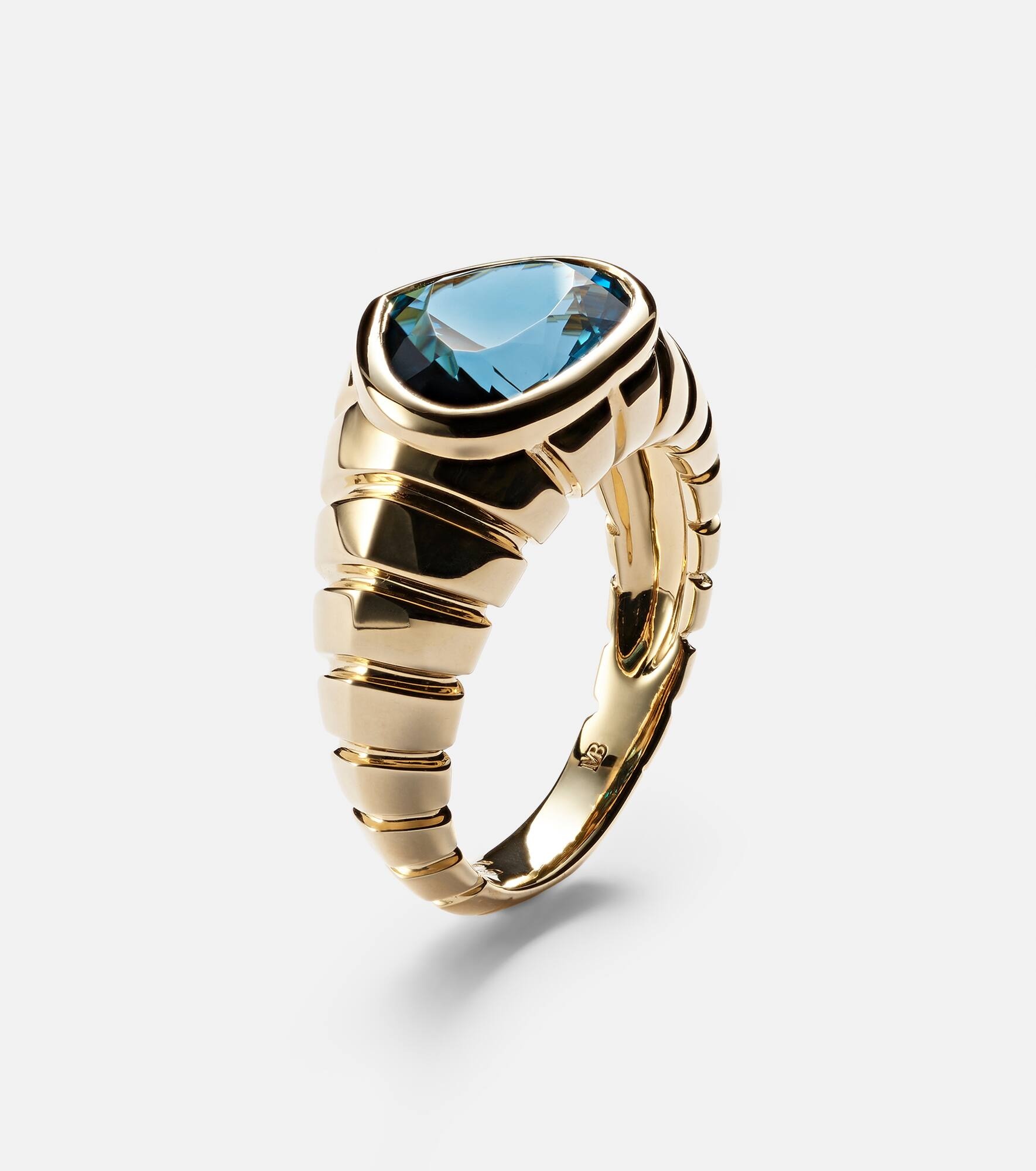 Timo 18kt gold ring with topaz - 4