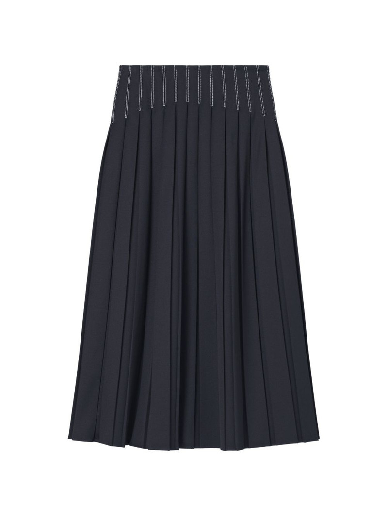 wool twill pleated skirt 1