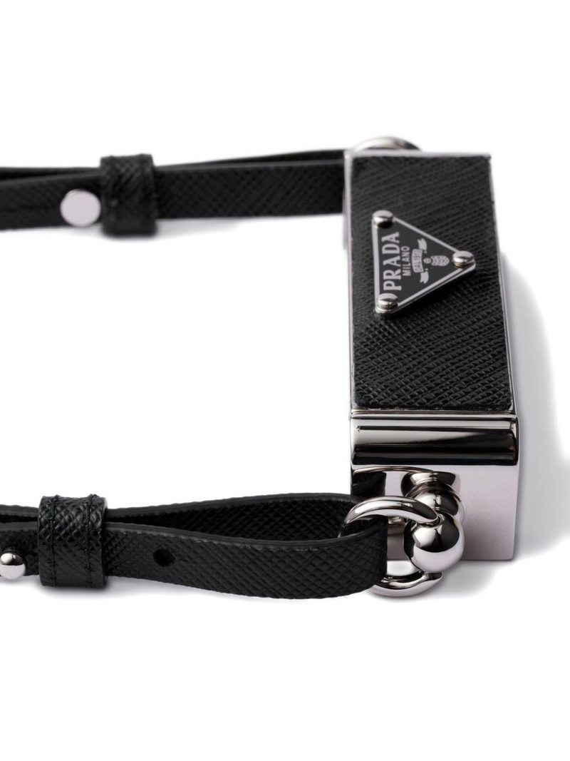 Prada triangle-logo leather smartphone case outlook