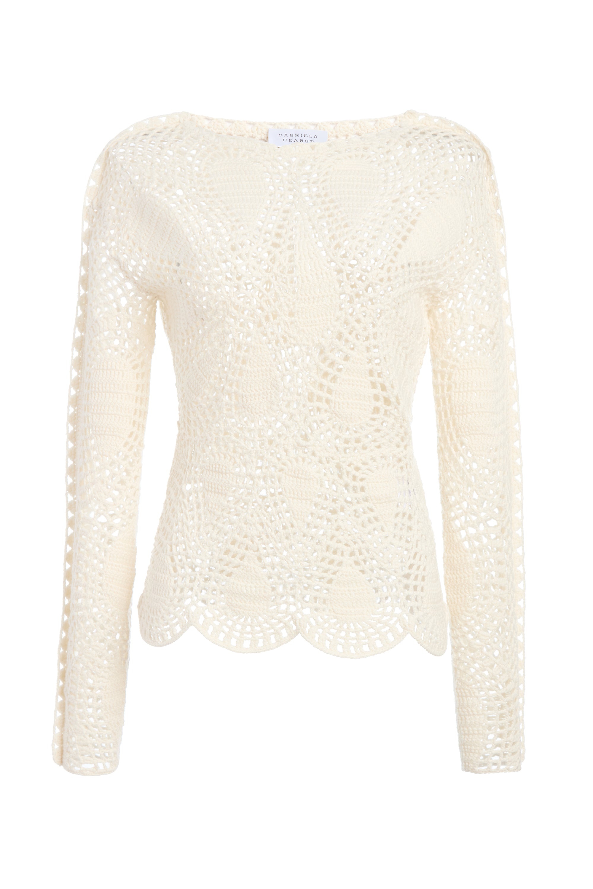 Capps Crochet Top in Ivory Wool Cashmere - 1