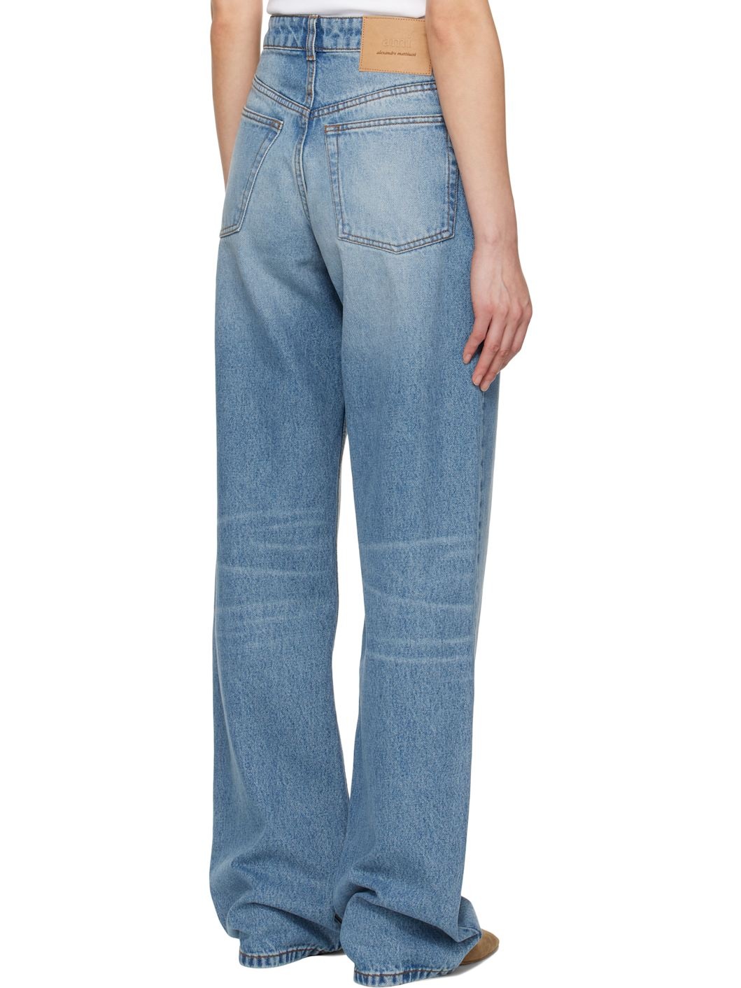 Blue Cotton Large Fit Jeans - 3