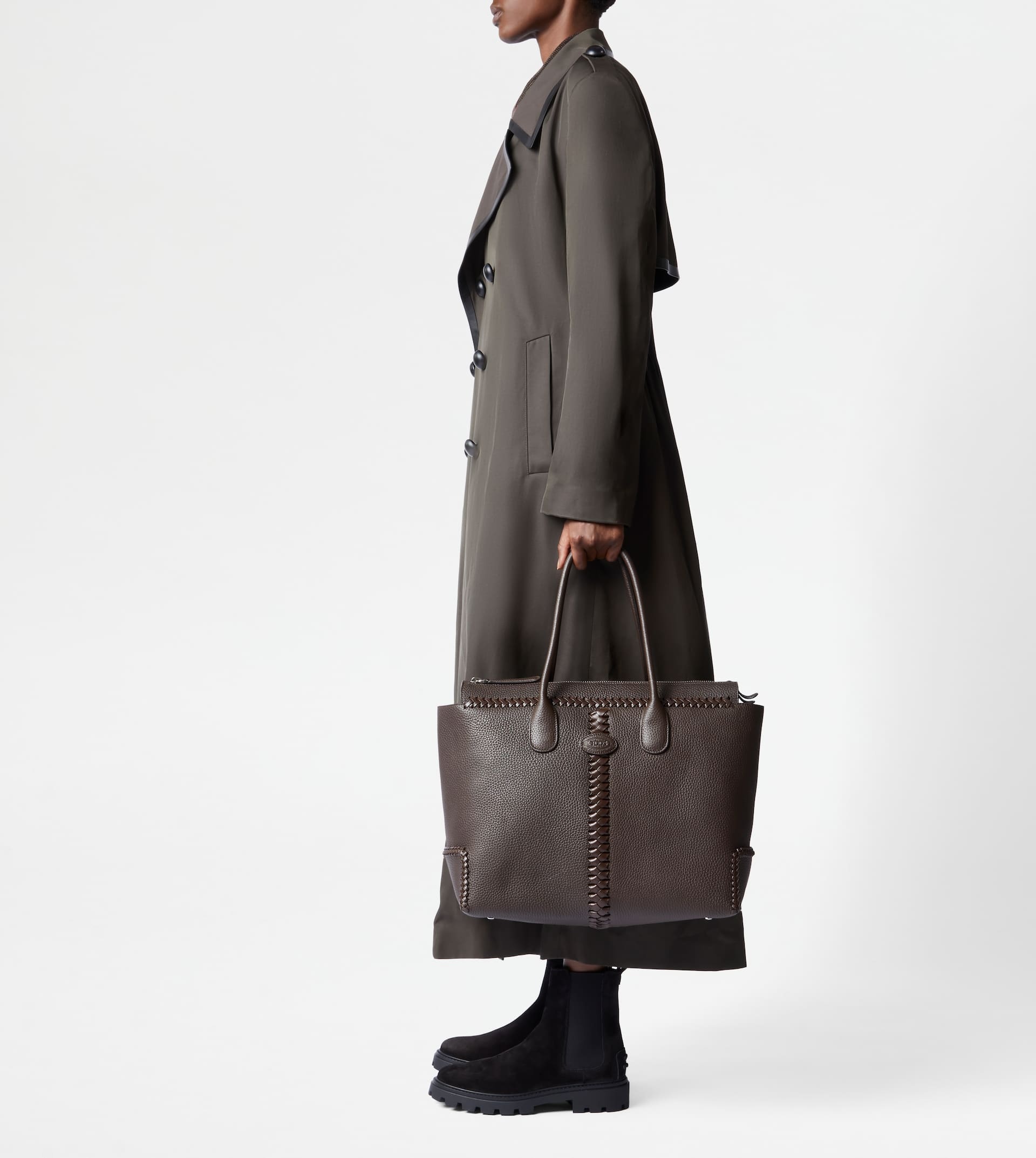 TOD'S DI BAG IN LEATHER LARGE - BROWN - 3