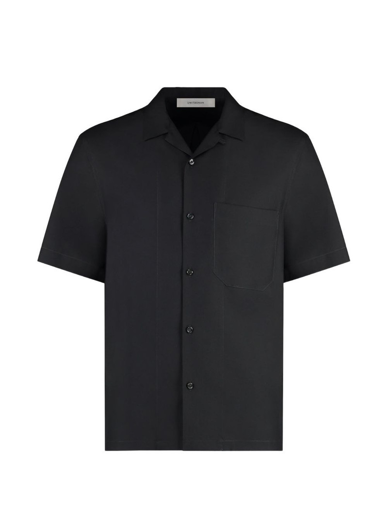 Havana short-sleeve pocket-detail silk shirt 1