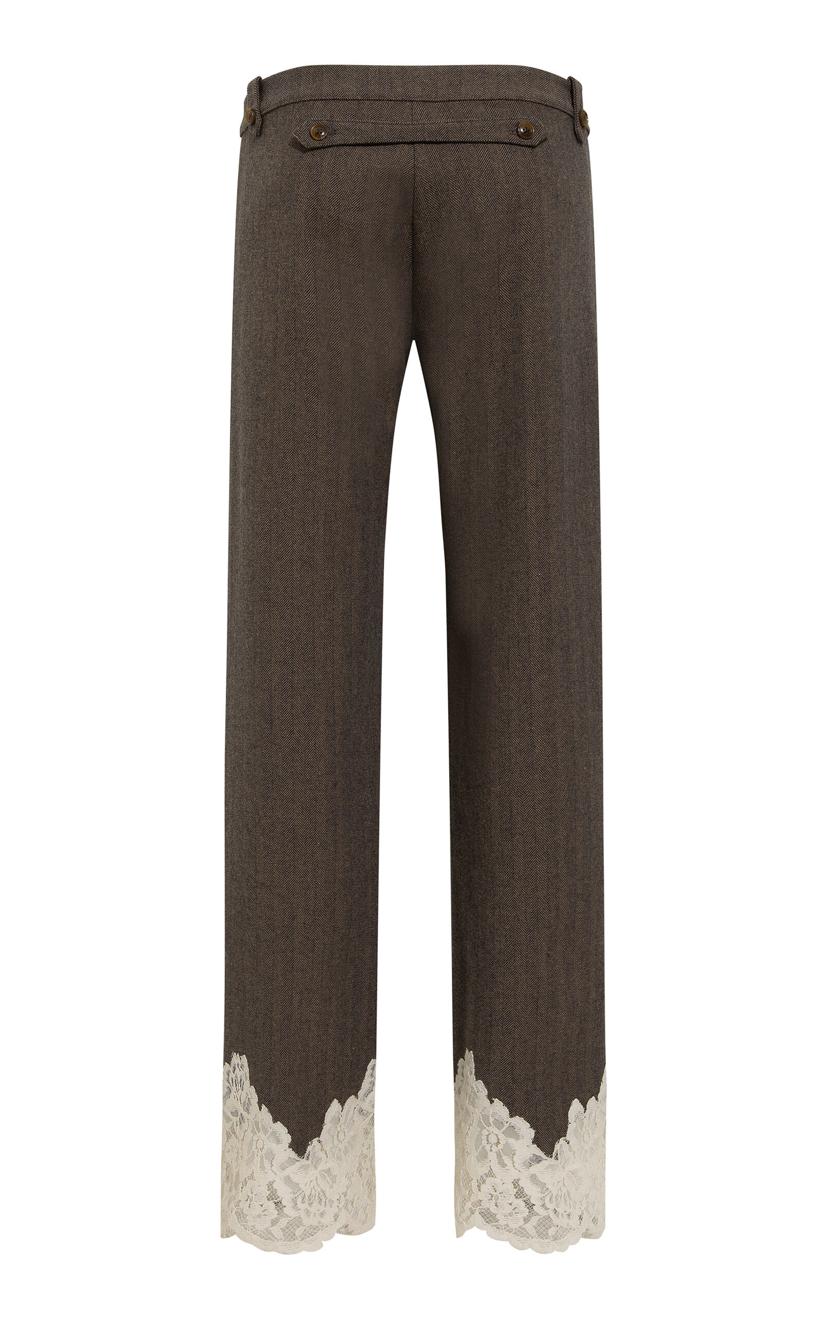 Vivienne Lace-Trimmed Wool-Blend Straight-Leg Pants multi - 5