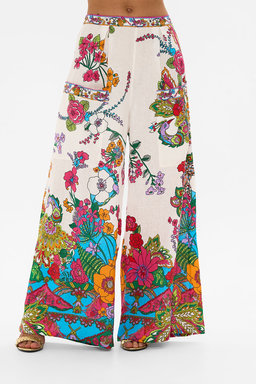 WIDE LEG TROUSER WITH FRONT POCKETS - 5