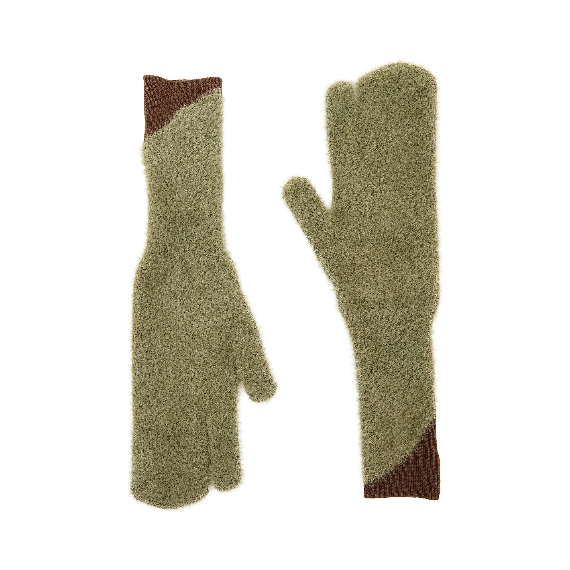 MM6 Maison Margiela Wool Blend Gloves 'Moss' - 2