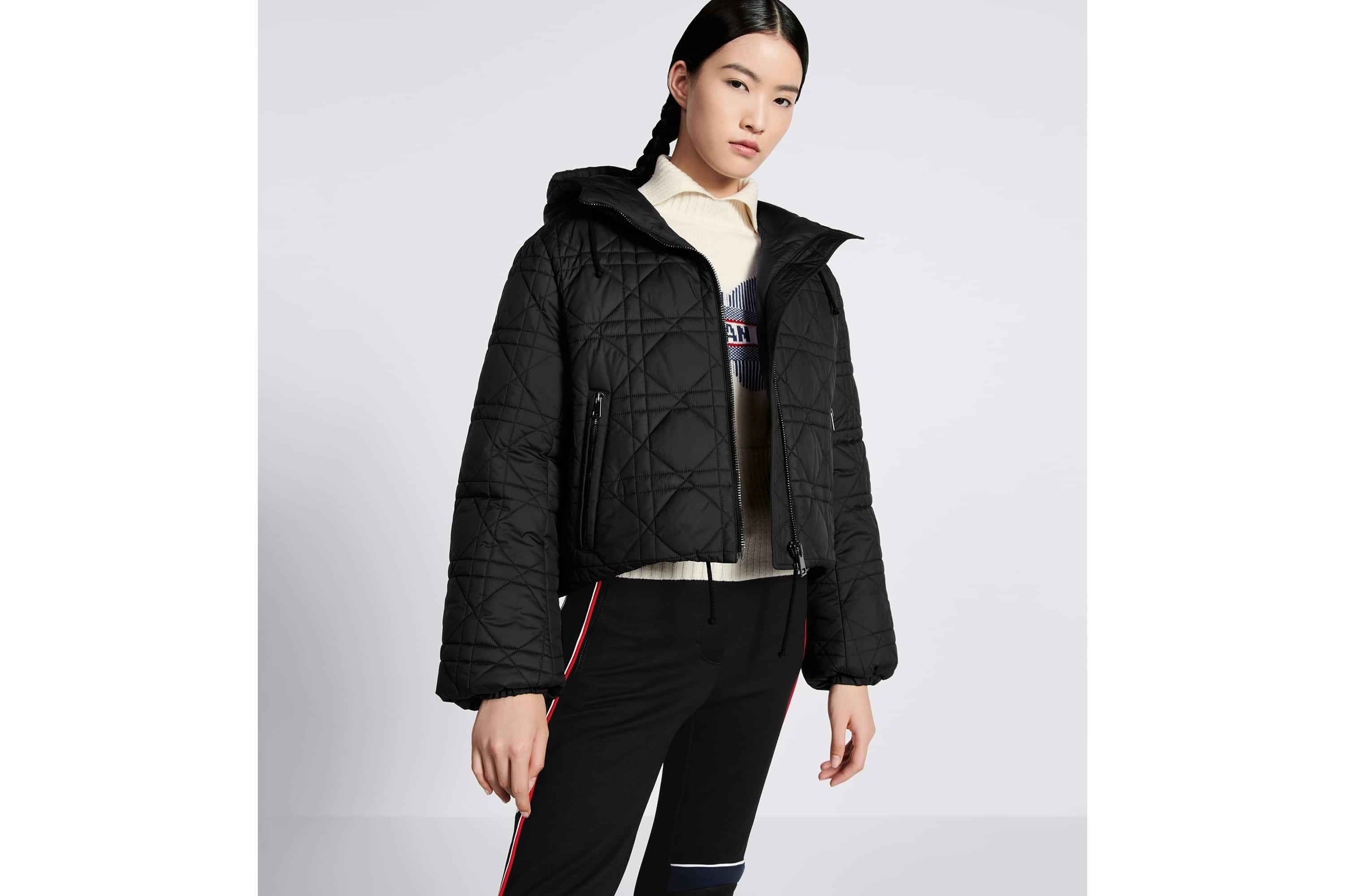 DiorAlps Macrocannage Hooded Cropped Puffer Jacket - 5