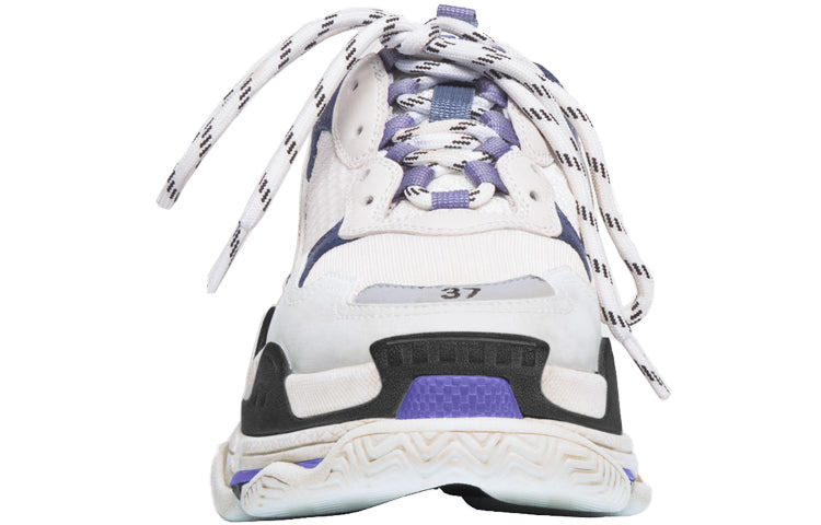 (WMNS) Balenciaga Triple S Trainer 'White Navy Purple' 541641W09OF9095 - 2