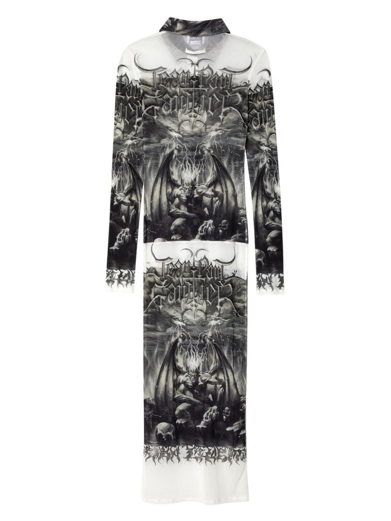 Jean Paul Gaultier Diablo-print midi shirt dress outlook