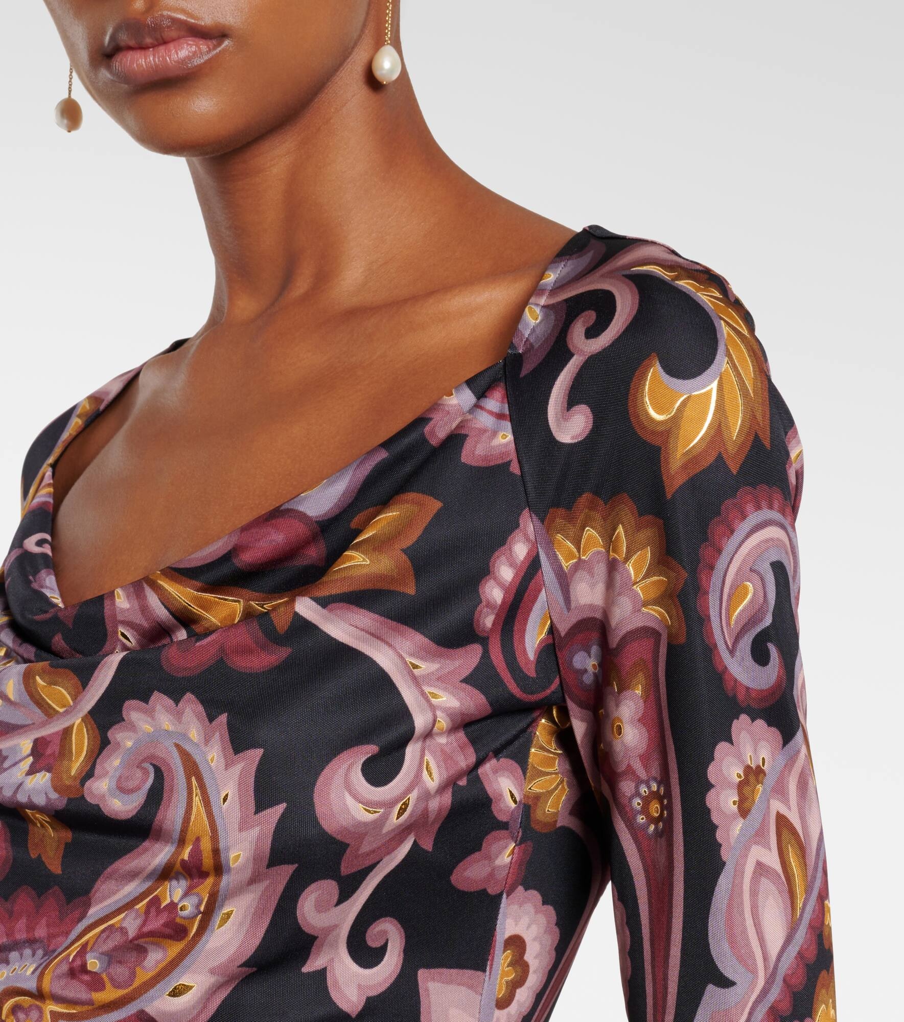 Paisley jersey top - 4