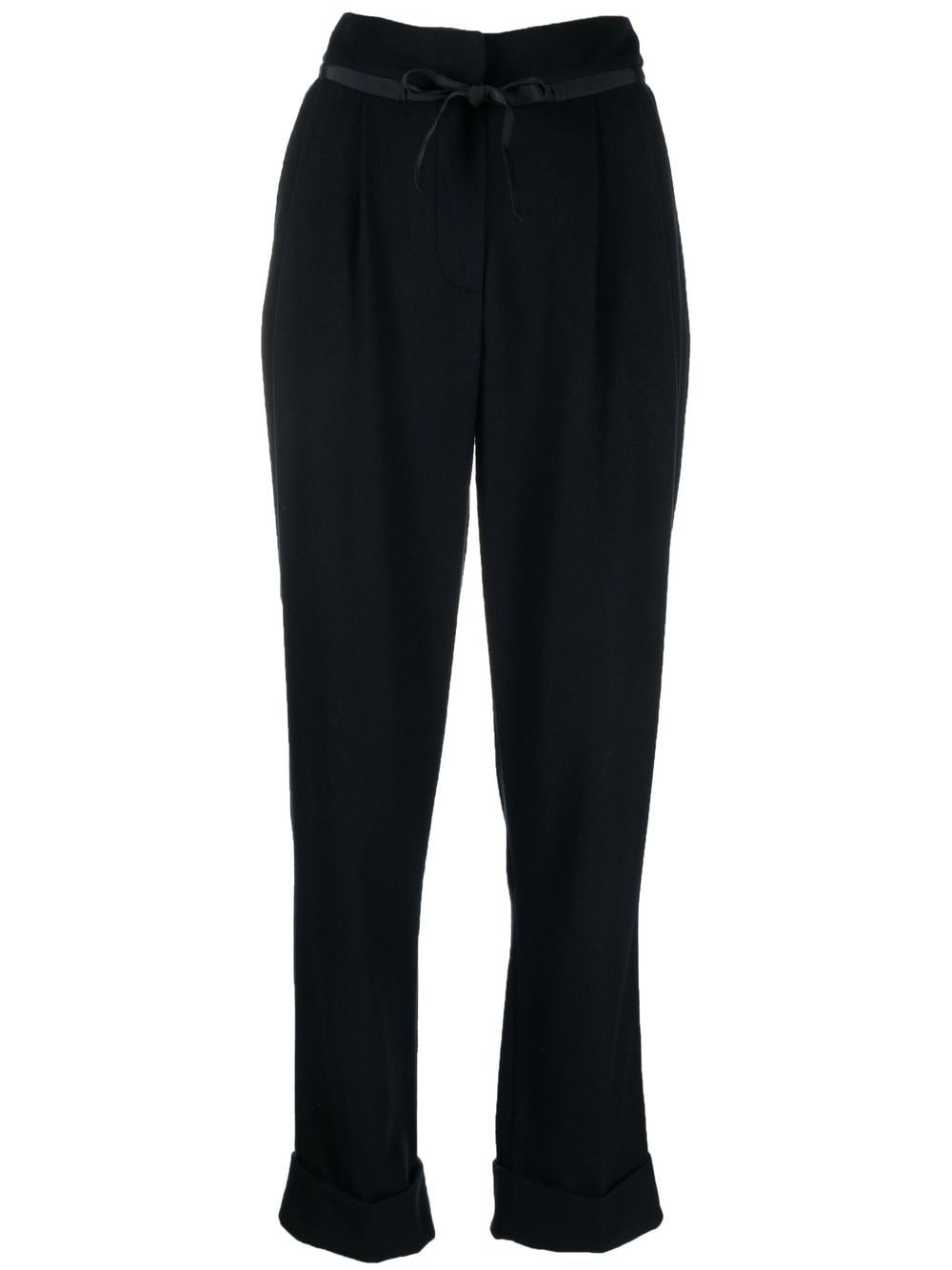 pleat-straight leg trousers - 1