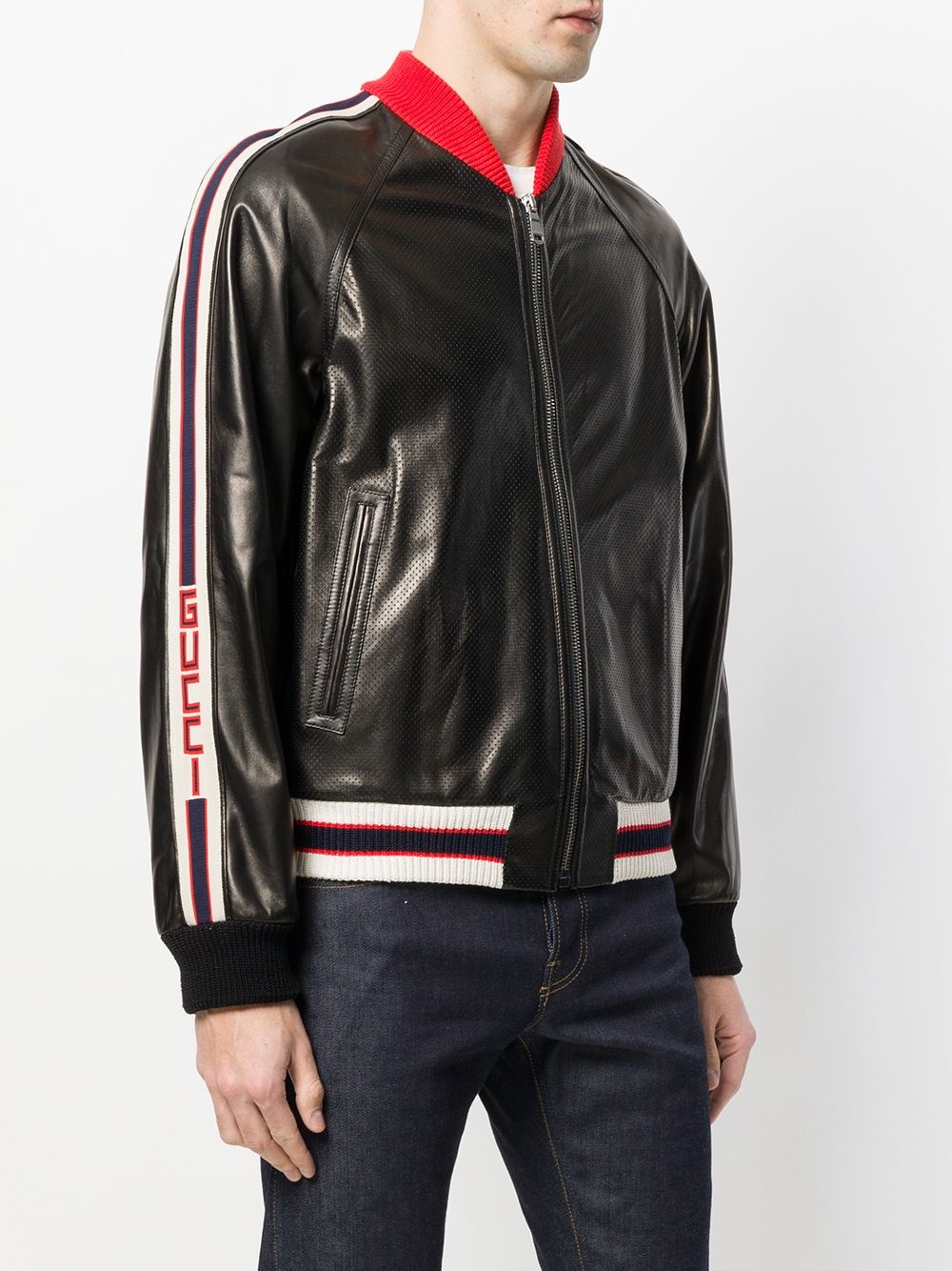 stripe trim bomber jacket - 3