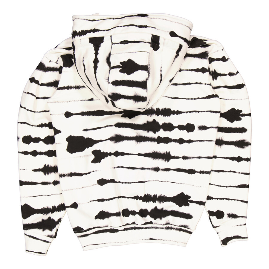 Burberry Ladies Monochrome Cut-out Detail Watercolour Print Cotton Hoodie - 2