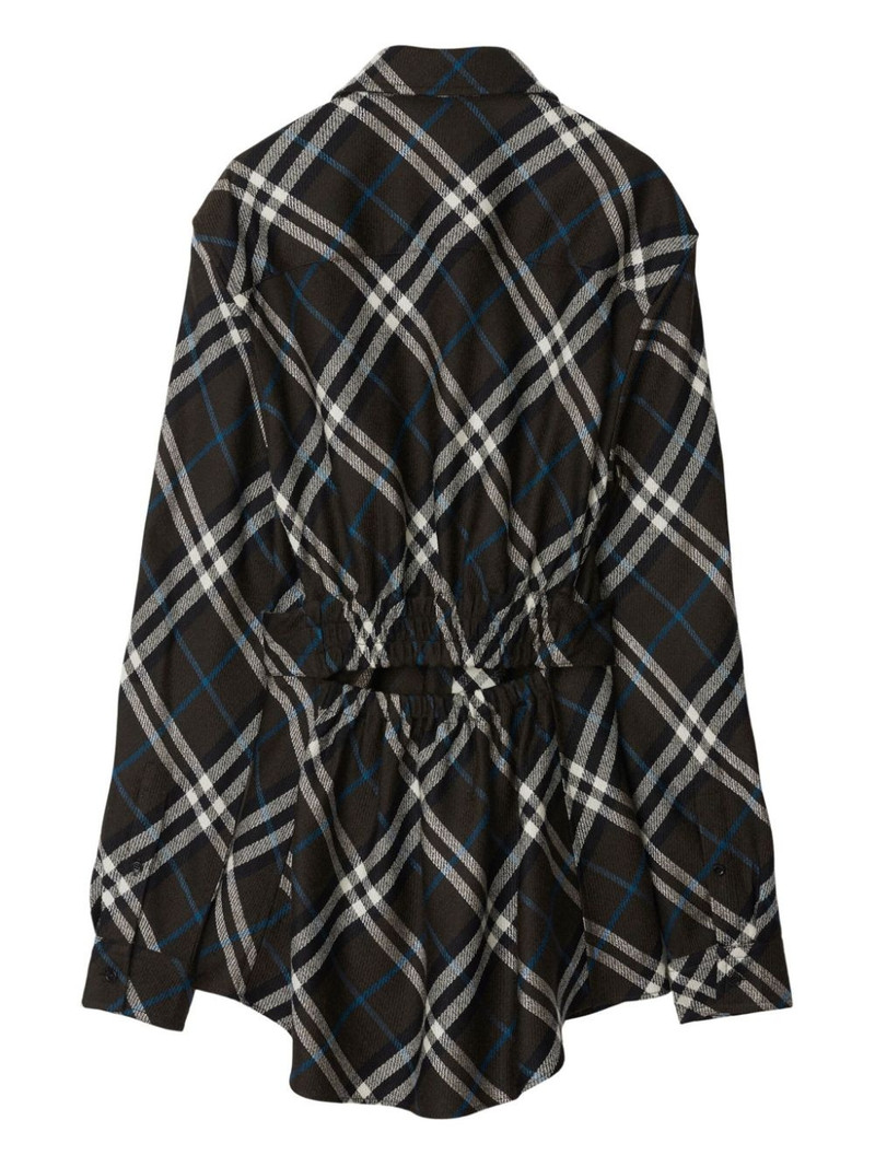 Burberry check-pattern belted shirt outlook