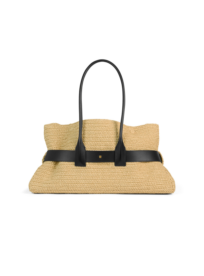 Large Anthem bag in smooth leather and crochet 4
