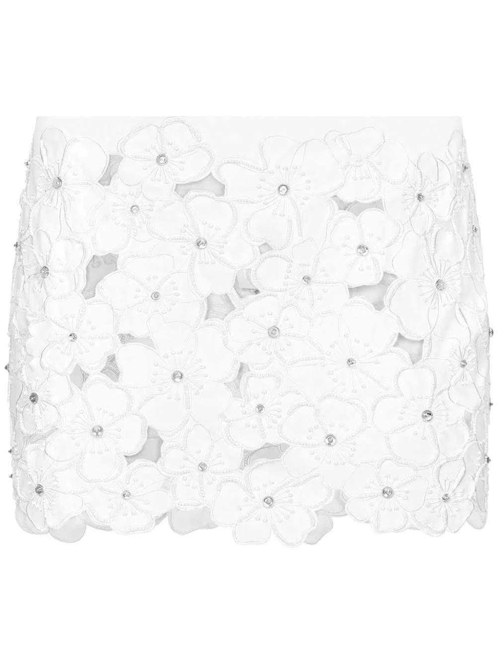 floral-embroidery miniskirt - 1