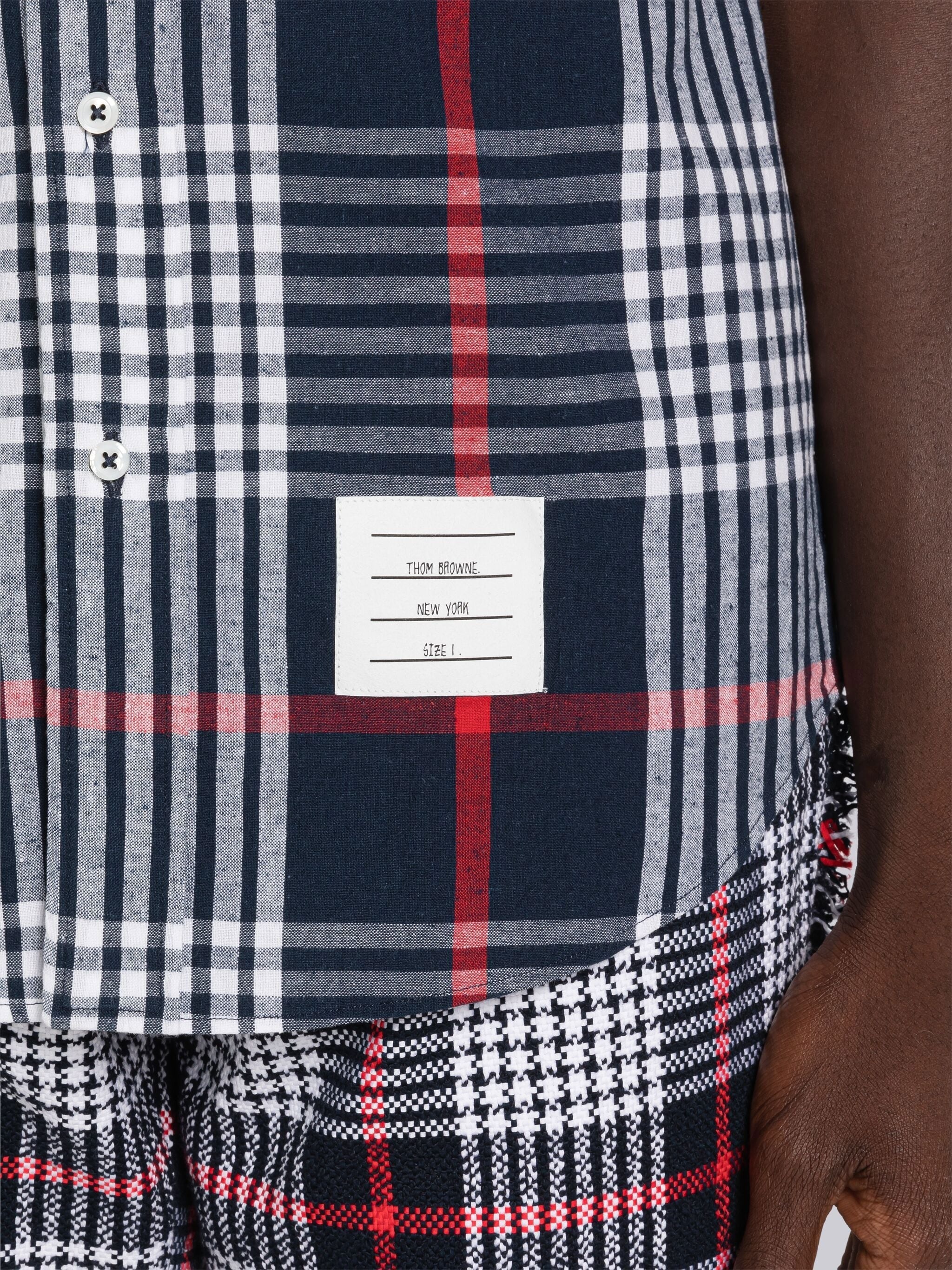 HAIRLINE CHECK MADRAS STRAIGHT FIT SHORT SLEEVE SHIRT - 6