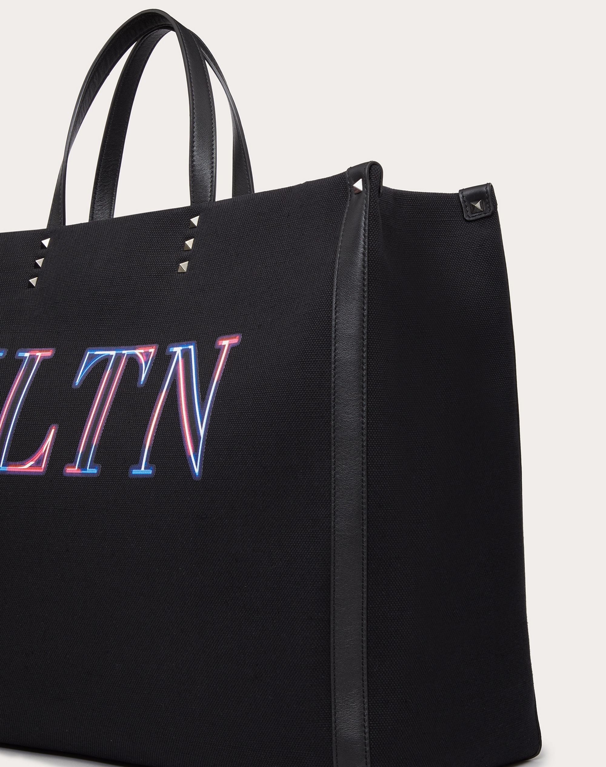 Large VLTN NEON Tote Bag in Canvas - 5