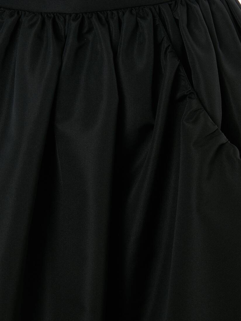 Gathered Mini Skirt in Black - 5