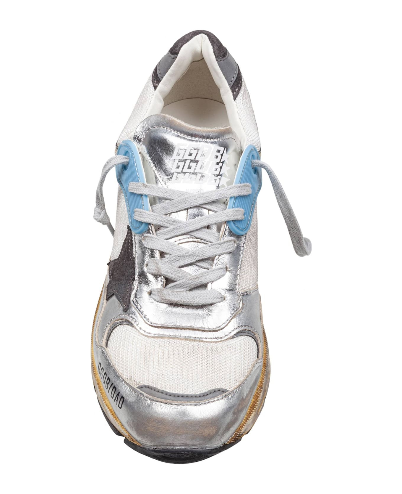 Golden Goose Dad-star Sneakers In Mesh And Laminated Leather Color Grey And Blackrunning - 3