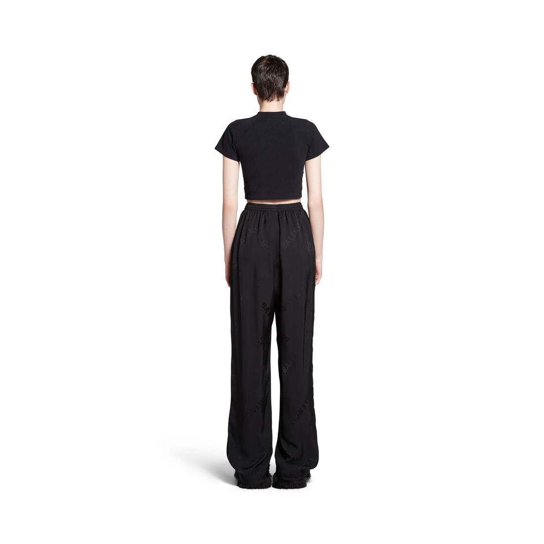 Women's Bal Diagonal Allover Fluid Tracksuit Pants in Black - 4