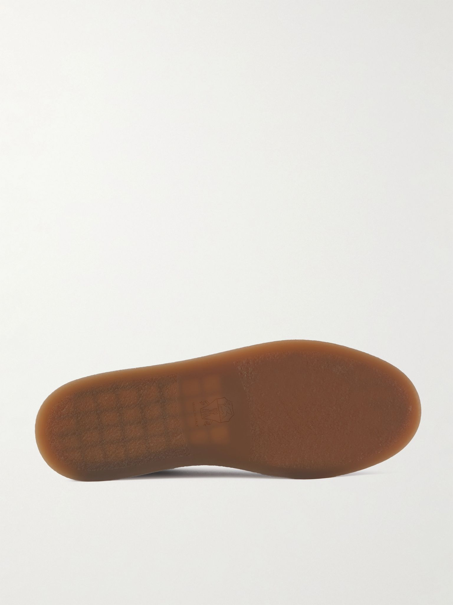 Leather-Trimmed Suede Sneakers Taupe - 3