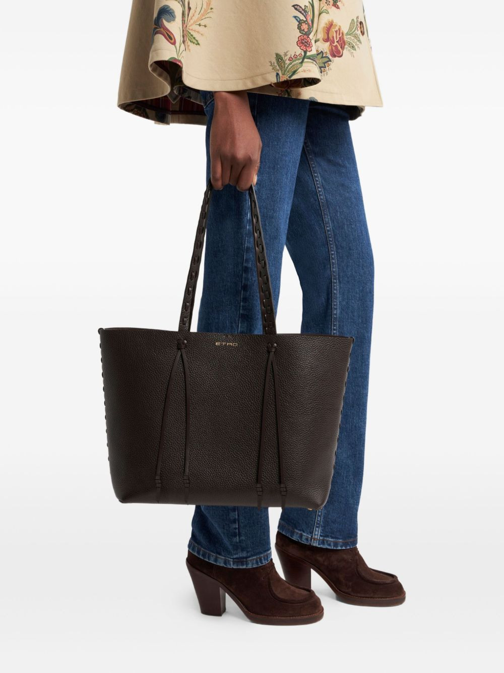 braided-handle tote bag - 2