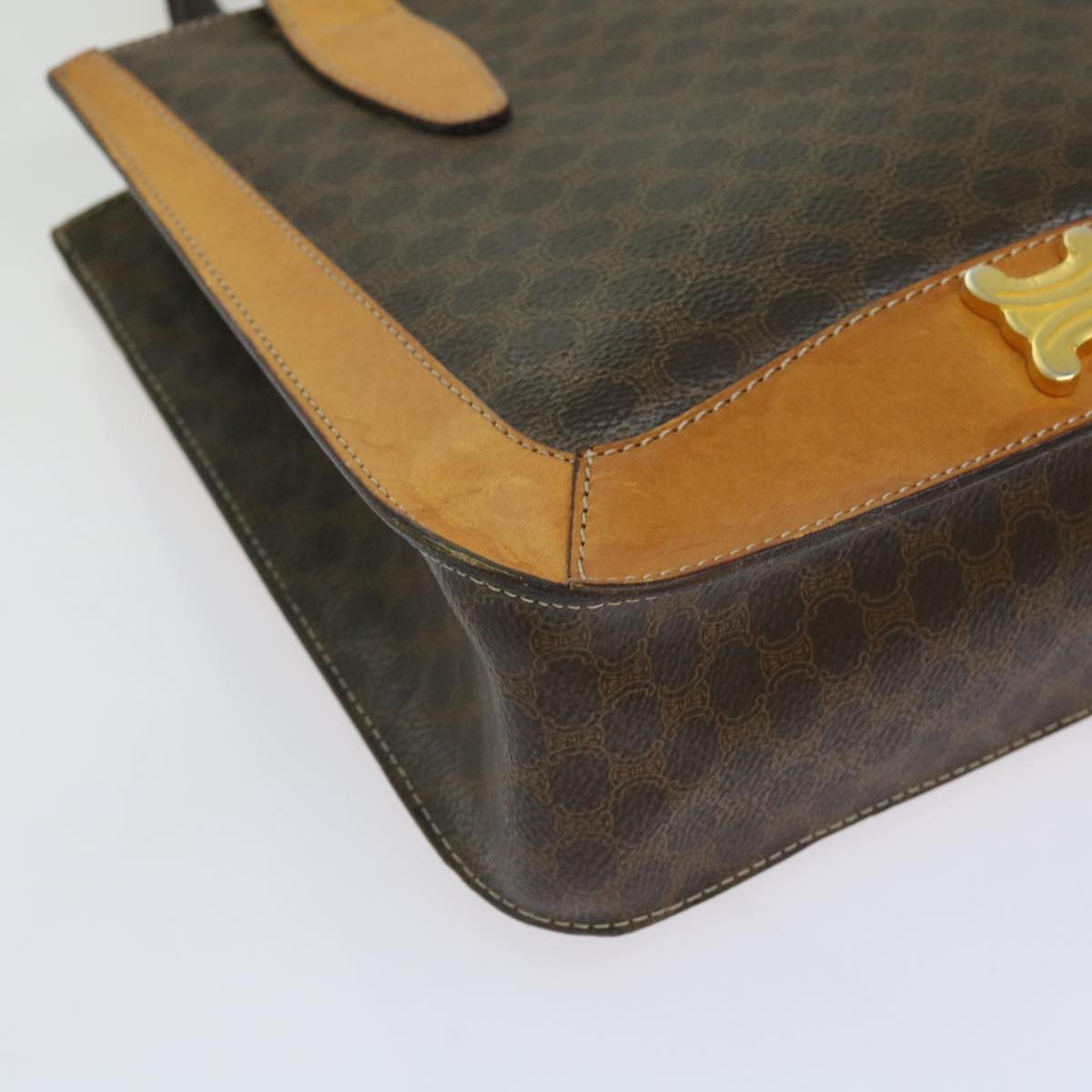CELINE Macadam Canvas Hand Bag Pvc Brown - 14