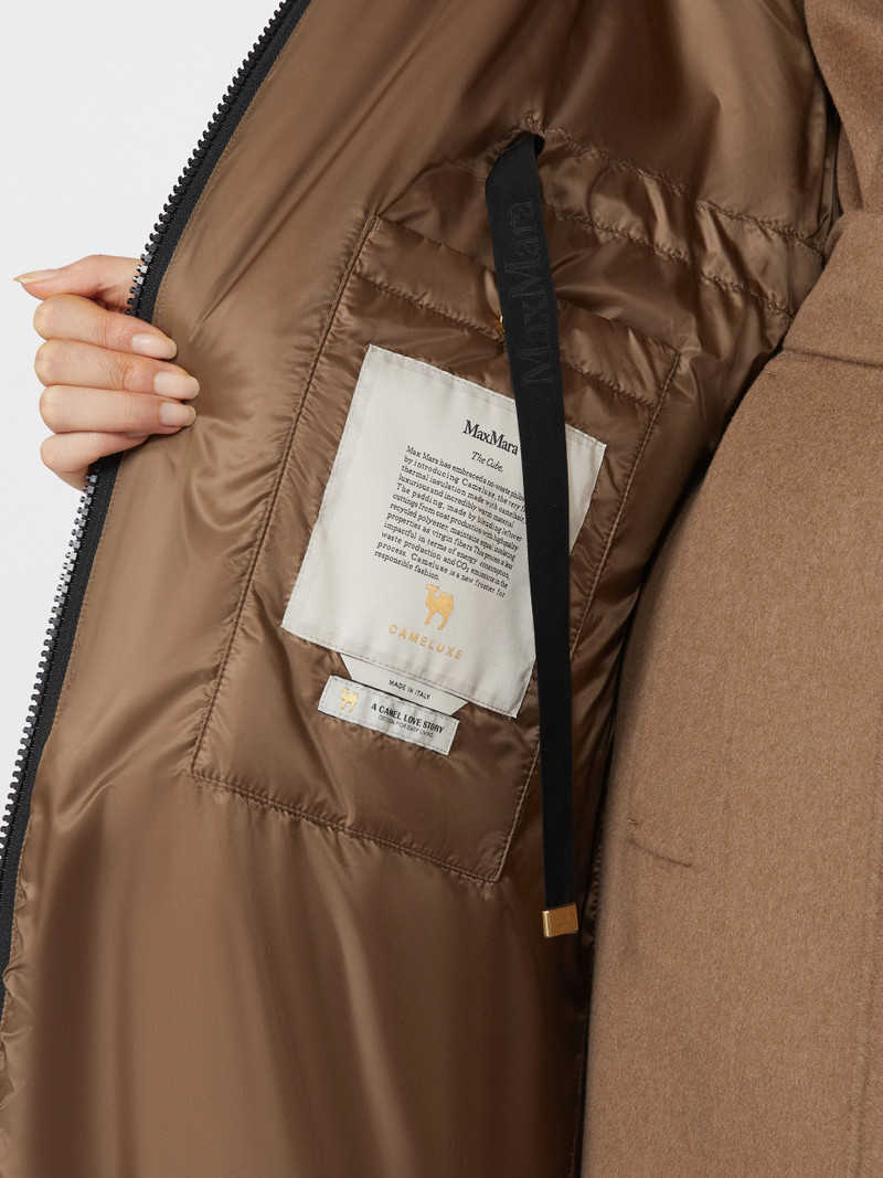 GREENPI Long water-repellent canvas padded parka - TOBACCO 6