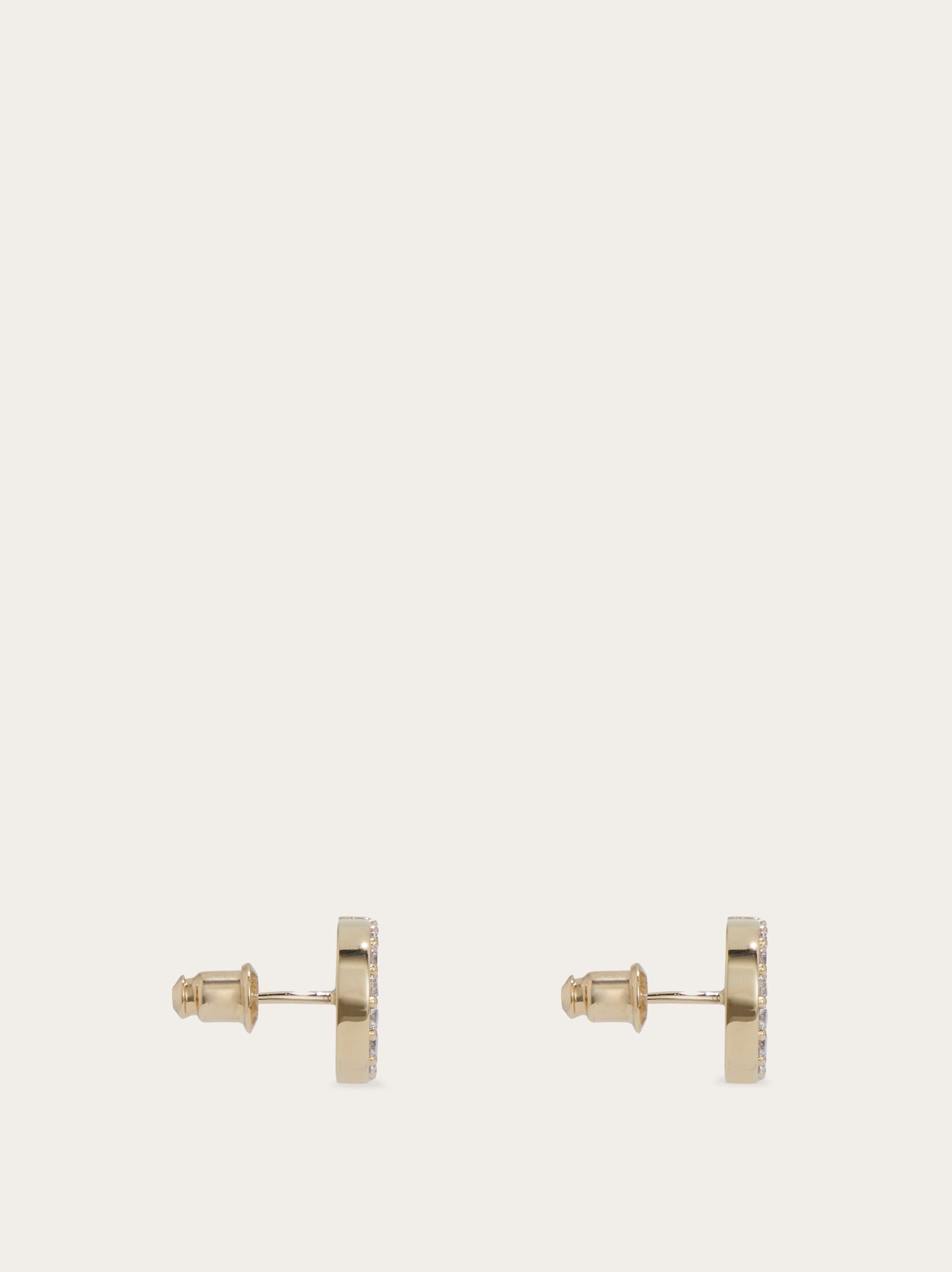 Double Gancini crystal embellished earrings - 3