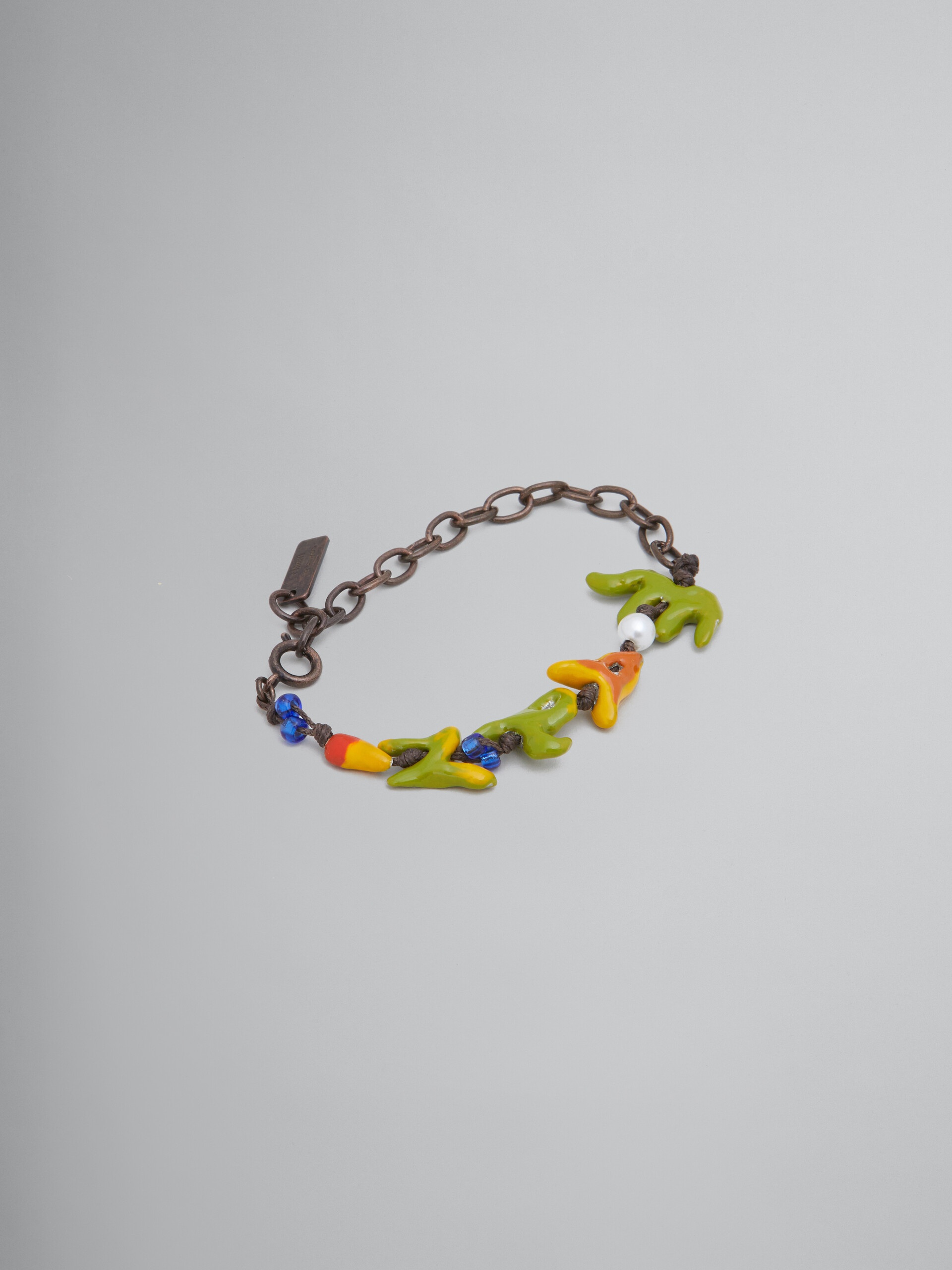 【MARNI】☆NO VACANCY INN BURNISHED LPENDANT BRACELET Marni MARNI X NO VACANCY INN - BRACELET WITH RED BLUE AND