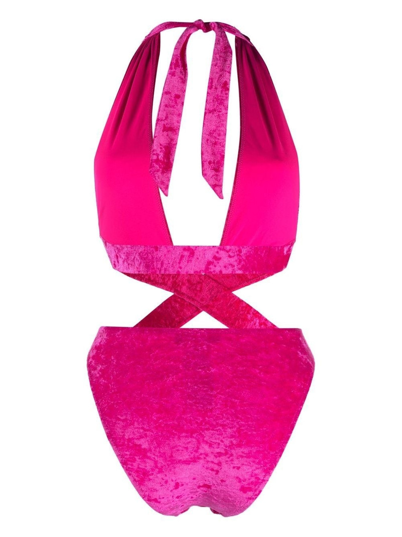 VERSACE Medusa plaque detail swimsuit outlook