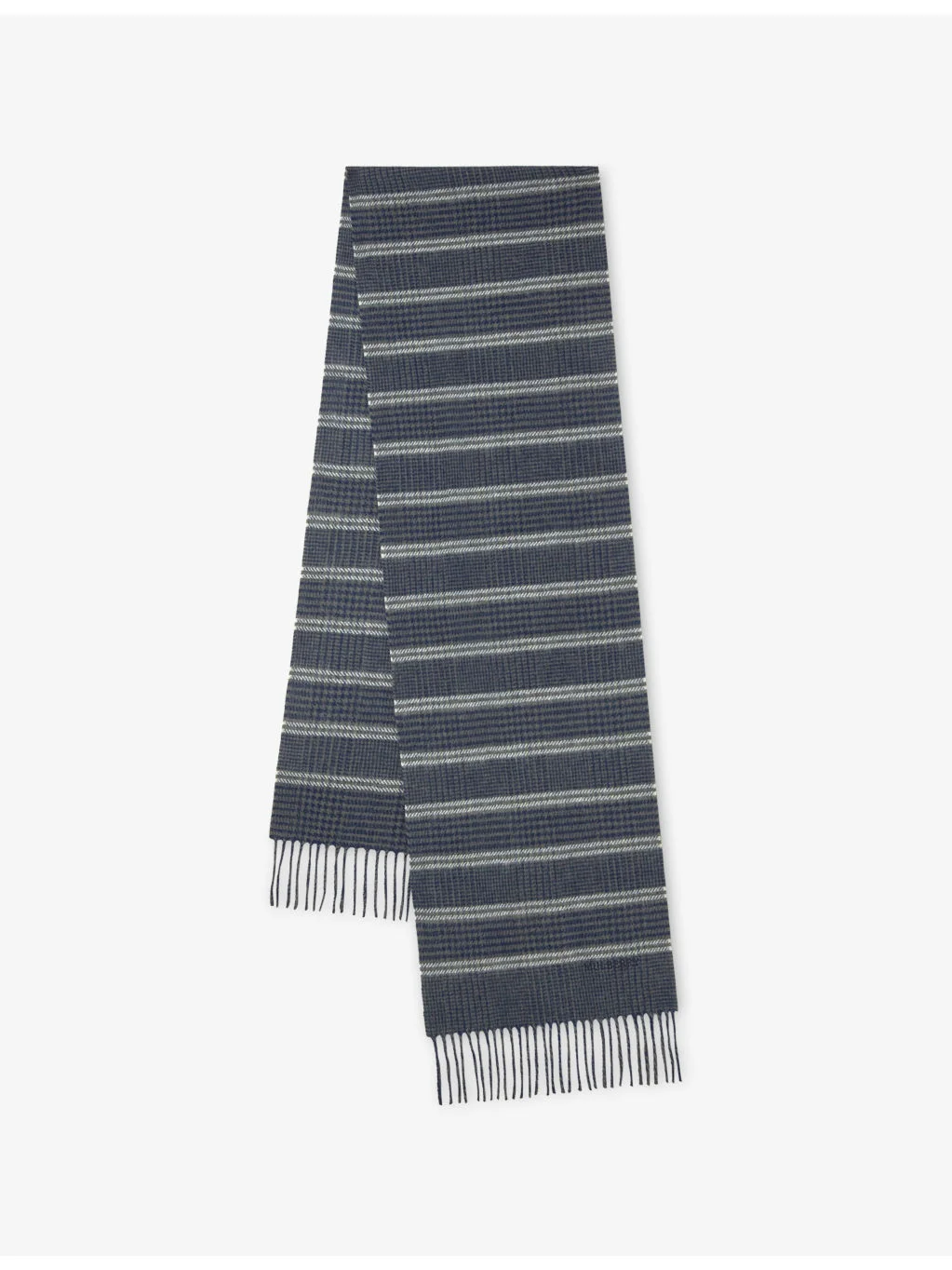 Modern Check Merino Wool Scarf - 1